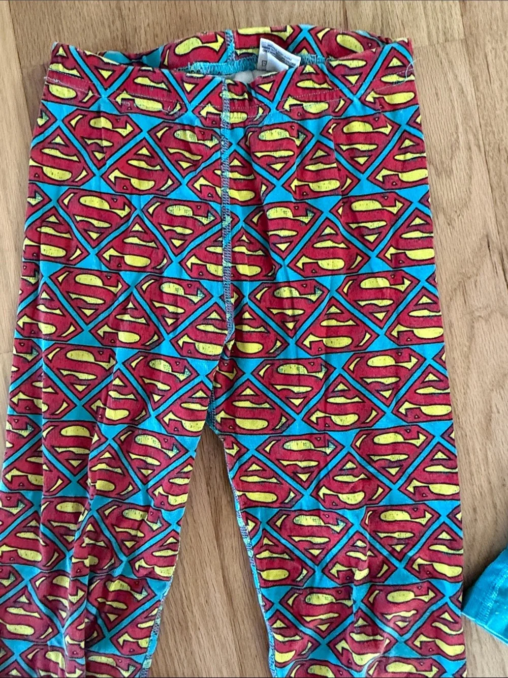 Hanna Andersson Superman theme Red/Blue/Yellow Kids Organic Pajama Set sz 10